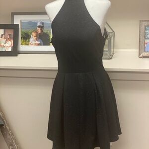 Elegant Black Halter Dress